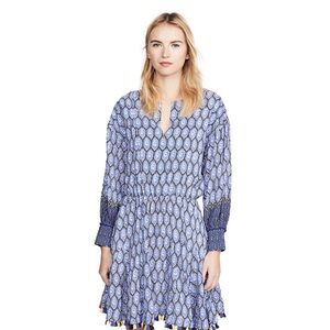 Derek Lam 10 Crosby Cassia Tasseled Peasant Dress Blue Size 6